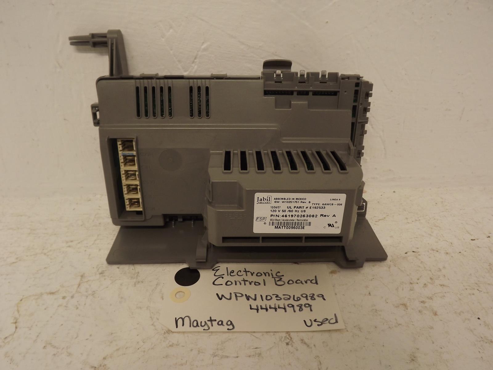 Maytag Washer WPW10326989 4444989 Electronic Control Board Used Maytag Washer WPW10326989 4444989 Electronic Control Board Used
